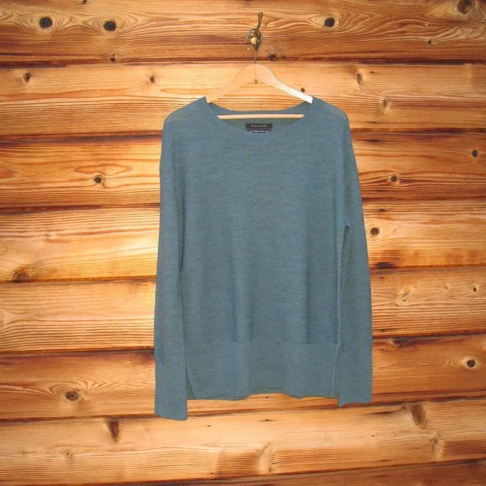 NWOT Extra Fine Merino Wool Textured Knit Pullover Sweater